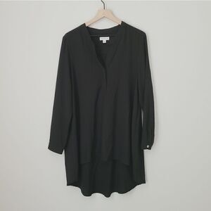 Susan Graver Chiffon Tunic Top Size Medium in Black